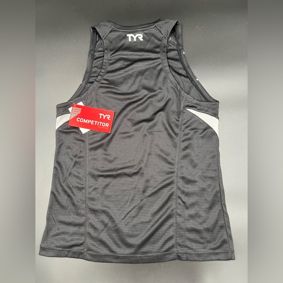 TYR Competitor Women’s Tank Top Athletic Tri Mesh Tank Black White Size M - Picture 5 of 7